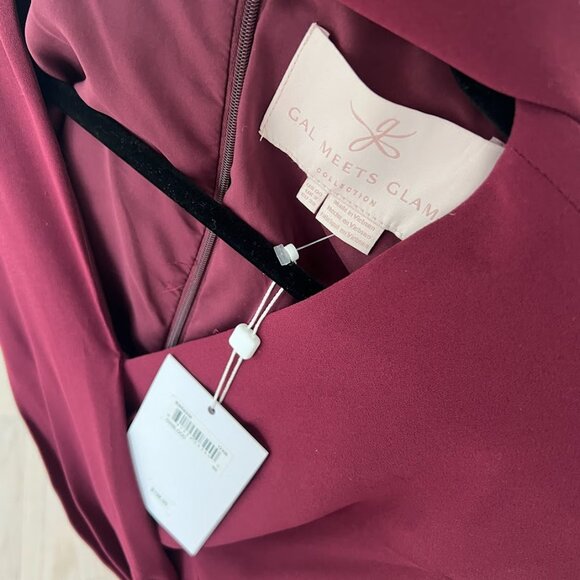 Gal Meets Glam Size 00 Delaney Jumpsuit Wine New Holidays Office Wedding Guest - Picture 5 of 16